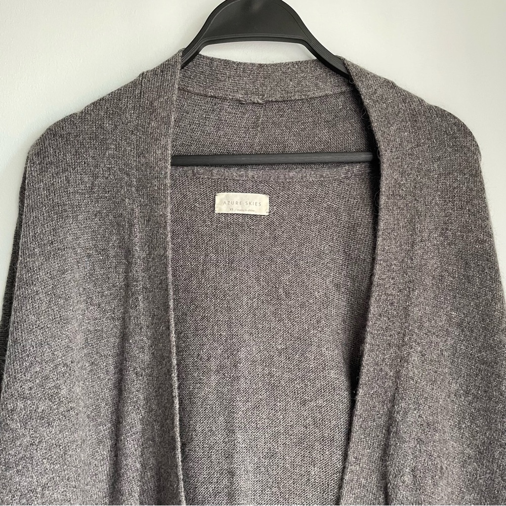 ARITZIA AZURE SKIES Charcoal Open-Front Angora & Cashmere Blend Cardigan - Picture 5 of 11
